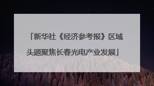 新华社《经济参考报》区域头题聚焦长春光电产业发展