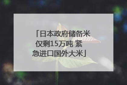 日本政府储备米仅剩15万吨 紧急进口国外大米