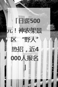 日薪500元！神农架景区 “野人” 热招，近4000人报名