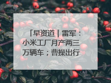 早资道｜雷军：小米工厂月产两三万辆车；曹操出行开启招股