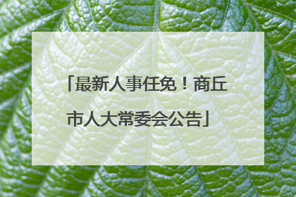 最新人事任免！商丘市人大常委会公告