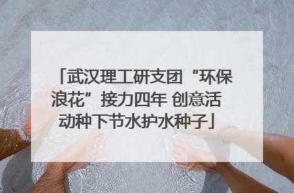 武汉理工研支团“环保浪花”接力四年 创意活动种下节水护水种子