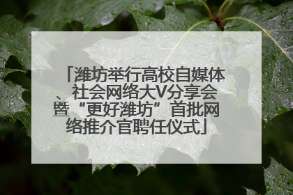 潍坊举行高校自媒体、社会网络大V分享会暨“更好潍坊”首批网络推介官聘任仪式