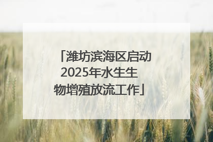 潍坊滨海区启动2025年水生生物增殖放流工作