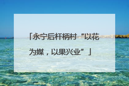 永宁后杆柄村“以花为媒，以果兴业”