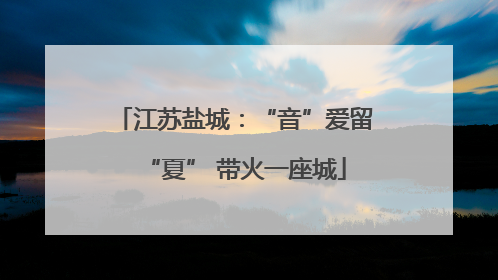 江苏盐城：“音”爱留“夏” 带火一座城