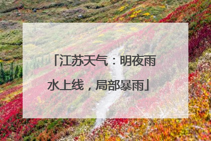 江苏天气：明夜雨水上线，局部暴雨