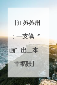 江苏苏州：一支笔“画”出三本幸福账
