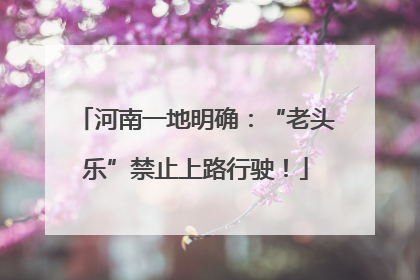 河南一地明确：“老头乐”禁止上路行驶！