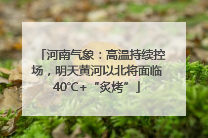 河南气象：高温持续控场，明天黄河以北将面临40℃+“炙烤”