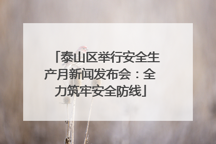 泰山区举行安全生产月新闻发布会：全力筑牢安全防线