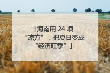 海南用 24 项 “凉方”，把夏日变成 “经济旺季”