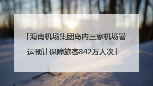 海南机场集团岛内三家机场暑运预计保障旅客842万人次