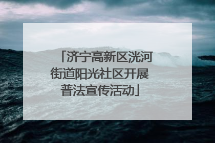 济宁高新区洸河街道阳光社区开展普法宣传活动