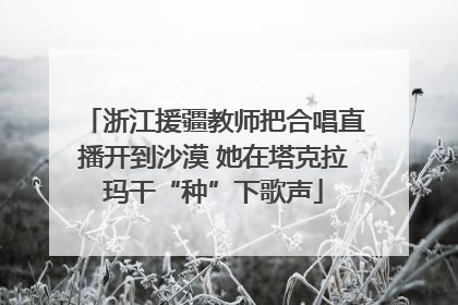 浙江援疆教师把合唱直播开到沙漠 她在塔克拉玛干“种”下歌声