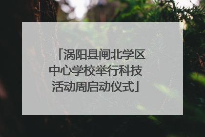 涡阳县闸北学区中心学校举行科技活动周启动仪式