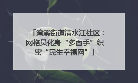 湾溪街道清水江社区：网格员化身“多面手”织密“民生幸福网”