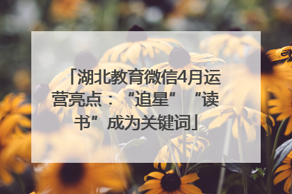 湖北教育微信4月运营亮点：“追星”“读书”成为关键词