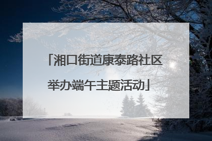 湘口街道康泰路社区举办端午主题活动