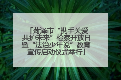 菏泽市“携手关爱 共护未来”检察开放日暨“法治少年说”教育宣传启动仪式举行