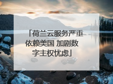 荷兰云服务严重依赖美国 加剧数字主权忧虑