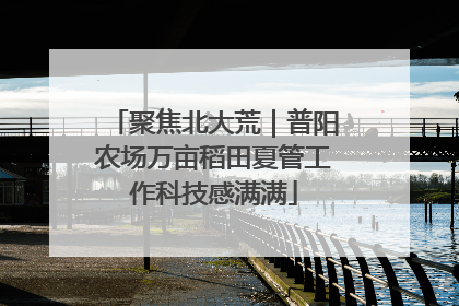 聚焦北大荒｜普阳农场万亩稻田夏管工作科技感满满