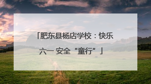 肥东县杨店学校：快乐六一 安全“童行”