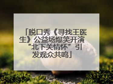 脱口秀《寻找王医生》公益场爆笑开演 “北下关情怀”引发观众共鸣