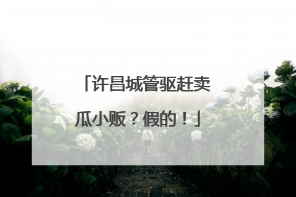 许昌城管驱赶卖瓜小贩？假的！