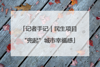 记者手记｜民生项目“兜起”城市幸福感