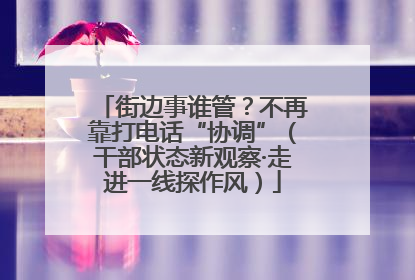 街边事谁管？不再靠打电话“协调”（干部状态新观察·走进一线探作风）