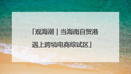 观海潮｜当海南自贸港遇上跨境电商综试区