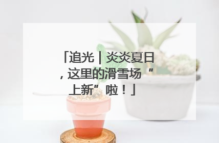 追光｜炎炎夏日，这里的滑雪场“上新”啦！