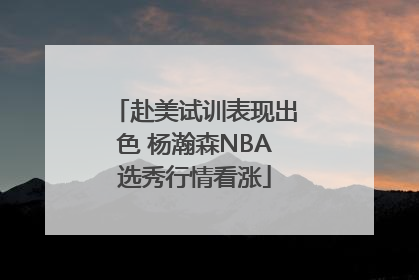 赴美试训表现出色 杨瀚森NBA选秀行情看涨