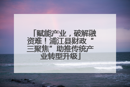 赋能产业，破解融资难！浦江县财政“三聚焦”助推传统产业转型升级