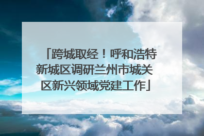 跨城取经！呼和浩特新城区调研兰州市城关区新兴领域党建工作