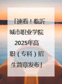 速看！临沂城市职业学院2025年高职（专科）招生简章发布