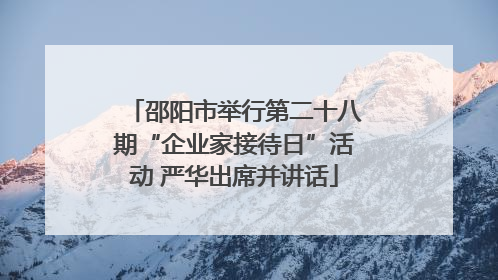 邵阳市举行第二十八期“企业家接待日”活动 严华出席并讲话