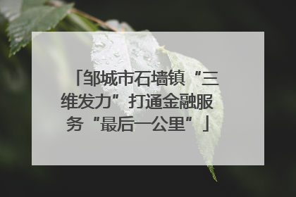 邹城市石墙镇“三维发力”打通金融服务“最后一公里”