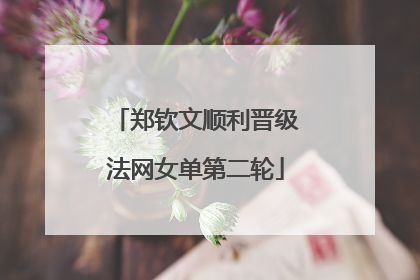 郑钦文顺利晋级法网女单第二轮