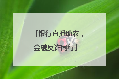 银行直播助农，金融反诈同行