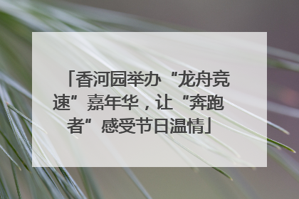 香河园举办“龙舟竞速”嘉年华，让“奔跑者”感受节日温情