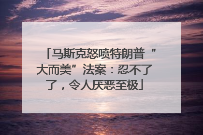 马斯克怒喷特朗普“大而美”法案：忍不了了，令人厌恶至极