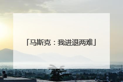 马斯克：我进退两难