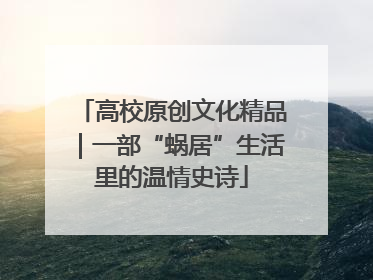 高校原创文化精品｜一部“蜗居”生活里的温情史诗