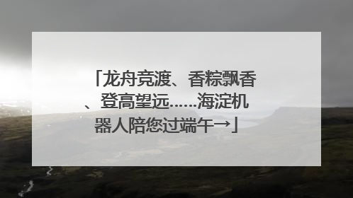 龙舟竞渡、香粽飘香、登高望远……海淀机器人陪您过端午→