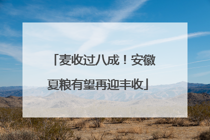 麦收过八成！安徽夏粮有望再迎丰收