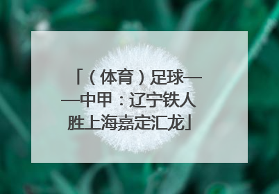 （体育）足球——中甲：辽宁铁人胜上海嘉定汇龙