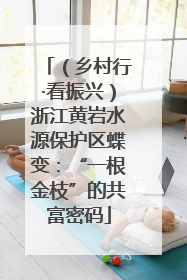 （乡村行·看振兴）浙江黄岩水源保护区蝶变：“一根金枝”的共富密码