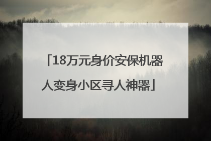18万元身价安保机器人变身小区寻人神器